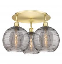 Innovations Lighting 516-3C-SG-G1213-10SM - Athens Deco Swirl - 3 Light - 22 inch - Satin Gold - Flush Mount