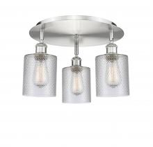 Innovations Lighting 516-3C-SN-G112 - Cobbleskill - 3 Light - 17 inch - Satin Nickel - Flush Mount