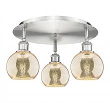 Innovations Lighting 516-3C-SN-G128-6 - Athens - 3 Light - 18 inch - Satin Nickel - Semi-Flush Mount