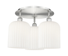 Innovations Lighting 516-3C-SN-G559-8GWH - Bridal Veil - 3 Light - 17 inch - Satin Nickel - Semi-Flush Mount