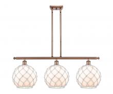 Innovations Lighting 516-3I-AC-G121-10RW - Farmhouse Rope - 3 Light - 37 inch - Antique Copper - Cord hung - Island Light