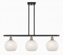 Innovations Lighting 516-3I-BAB-G1216-8WM - White Mouchette - 3 Light - 36 inch - Black Antique Brass - Stem Hung - Island Light