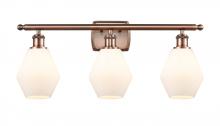 Innovations Lighting 516-3W-AC-G651-6 - Cindyrella - 3 Light - 26 inch - Antique Copper - Bath Vanity Light