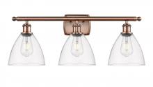 Innovations Lighting 516-3W-AC-GBD-752 - Bristol - 3 Light - 28 inch - Antique Copper - Bath Vanity Light