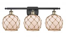 Innovations Lighting 516-3W-BAB-G121-8RB - Farmhouse Rope - 3 Light - 28 inch - Black Antique Brass - Bath Vanity Light