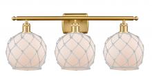 Innovations Lighting 516-3W-SG-G121-8RW - Farmhouse Rope - 3 Light - 28 inch - Satin Gold - Bath Vanity Light