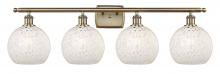 Innovations Lighting 516-4W-AB-G1216-8WM - White Mouchette - 4 Light - 38 inch - Antique Brass - Bath Vanity Light