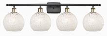 Innovations Lighting 516-4W-BAB-G1216-8WM - White Mouchette - 4 Light - 38 inch - Black Antique Brass - Bath Vanity Light