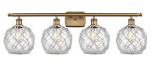 Innovations Lighting 516-4W-BB-G122-8RW - Farmhouse Rope - 4 Light - 38 inch - Brushed Brass - Bath Vanity Light