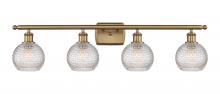 Innovations Lighting 516-4W-BB-G122C-6CL - Athens - 4 Light - 36 inch - Brushed Brass - Bath Vanity Light