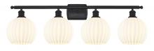 Innovations Lighting 516-4W-BK-G1217-8WV - White Venetian - 4 Light - 38 inch - Matte Black - Bath Vanity Light