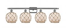 Innovations Lighting 516-4W-PC-G121-8RB - Farmhouse Rope - 4 Light - 38 inch - Polished Chrome - Bath Vanity Light