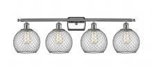 Innovations Lighting 516-4W-PC-G122-8CBK - Farmhouse Chicken Wire - 4 Light - 38 inch - Polished Chrome - Bath Vanity Light