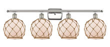 Innovations Lighting 516-4W-PN-G121-8RB - Farmhouse Rope - 4 Light - 38 inch - Polished Nickel - Bath Vanity Light