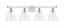 Innovations Lighting 516-4W-WPC-GBC-82 - Berkshire - 4 Light - 38 inch - White Polished Chrome - Bath Vanity Light