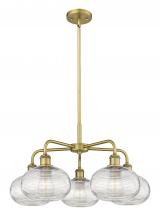 Innovations Lighting 516-5CR-BB-G555-8CL - Ithaca - 5 Light - 26 inch - Brushed Brass - Chandelier