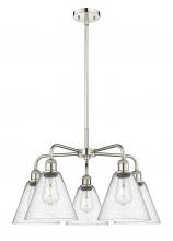 Innovations Lighting 516-5CR-PN-GBC-84 - Berkshire - 5 Light - 26 inch - Polished Nickel - Chandelier