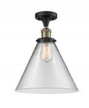 Innovations Lighting 517-1CH-BAB-G42-L-LED - Cone - 1 Light - 12 inch - Black Antique Brass - Semi-Flush Mount