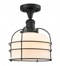 Innovations Lighting 517-1CH-BK-G71-CE - Bell Cage - 1 Light - 8 inch - Matte Black - Semi-Flush Mount