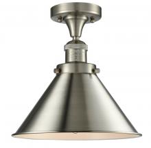 Innovations Lighting 517-1CH-SN-M10-SN - Briarcliff - 1 Light - 10 inch - Brushed Satin Nickel - Semi-Flush Mount