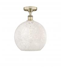 Innovations Lighting 616-1F-AB-G1216-12WM - White Mouchette - 1 Light - 12 inch - Antique Brass - Semi-Flush Mount