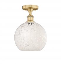 Innovations Lighting 616-1F-BB-G1216-10WM - White Mouchette - 1 Light - 10 inch - Brushed Brass - Semi-Flush Mount