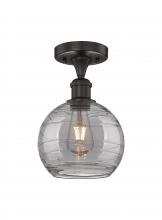 Innovations Lighting 616-1F-OB-G1213-8SM - Athens Deco Swirl - 1 Light - 8 inch - Oil Rubbed Bronze - Semi-Flush Mount