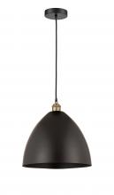 Innovations Lighting 616-1P-BAB-MBD-16-BK - Bristol - 1 Light - 16 inch - Black Antique Brass - Cord hung - Mini Pendant