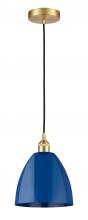 Innovations Lighting 616-1P-SG-MBD-9-BL - Plymouth - 1 Light - 9 inch - Satin Gold - Cord hung - Mini Pendant