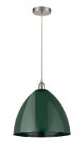 Innovations Lighting 616-1P-SN-MBD-16-GR-LED - Plymouth - 1 Light - 16 inch - Brushed Satin Nickel - Cord hung - Mini Pendant