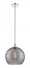 Innovations Lighting 616-1S-PN-G1213-14SM - Athens Deco Swirl - 1 Light - 14 inch - Polished Nickel - Cord hung - Pendant