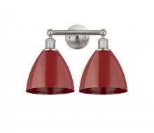 Innovations Lighting 616-2W-SN-MBD-75-RD - Plymouth - 2 Light - 17 inch - Brushed Satin Nickel - Bath Vanity Light