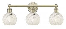 Innovations Lighting 616-3W-AB-G1216-6WM - White Mouchette - 3 Light - 24 inch - Antique Brass - Bath Vanity Light