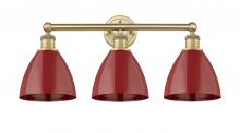 Innovations Lighting 616-3W-BB-MBD-75-RD - Plymouth - 3 Light - 26 inch - Brushed Brass - Bath Vanity Light