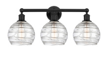 Innovations Lighting 616-3W-BK-G1213-8CL - Athens Deco Swirl - 3 Light - 26 inch - Matte Black - Bath Vanity Light