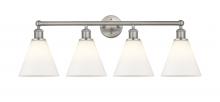 Innovations Lighting 616-4W-SN-GBC-81 - Berkshire - 4 Light - 35 inch - Satin Nickel - Bath Vanity Light