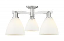Innovations Lighting 716-3F-SN-GBD-751 - Bristol - 3 Light - 25 inch - Brushed Satin Nickel - Semi-Flush Mount