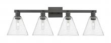 Innovations Lighting 716-4W-BK-GBC-84 - Berkshire Glass - 4 Light - 35 inch - Matte Black - Bath Vanity Light