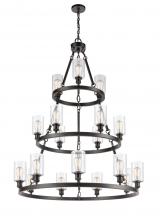 Innovations Lighting 82034-BK-G802 - Clymer - 18 Light - 40 inch - Matte Black - Chain Hung - Chandelier