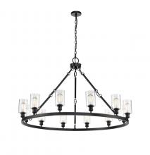 Innovations Lighting 850-BK-G802 - Clymer - 12 Light - 50 inch - Matte Black - Chain Hung - Chandelier