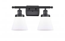 Innovations Lighting 916-2W-BK-G61 - Cone - 2 Light - 16 inch - Matte Black - Bath Vanity Light