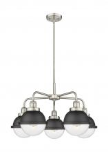 Innovations Lighting 916-5CR-SN-HFS-62-BK - Ballston Urban - 5 Light - 26 inch - Satin Nickel - Chandelier