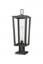 Innovations Lighting 9952-1PLT-BK-23-CL - Madison - 1 Light - 8 inch - Matte Black - Chain Hung - Coastal Outdoor Post Lantern