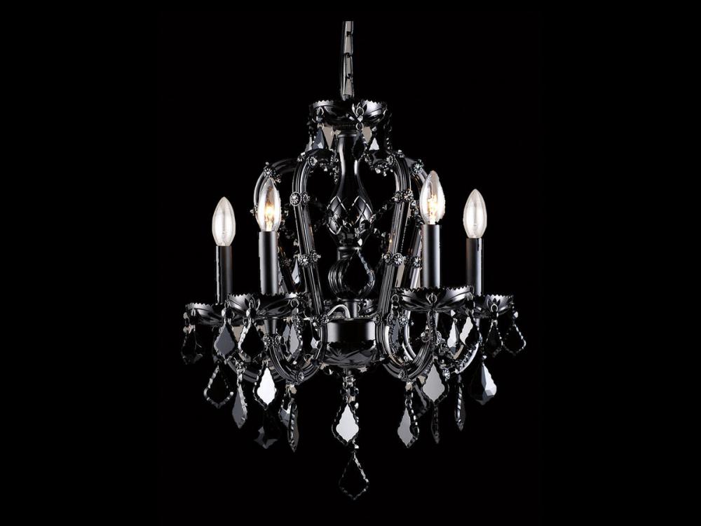 Onyx Ln. Collection Black 5 Light Mini Crystal Chandelier