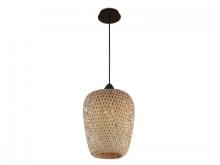 Avenue Lighting HF1001-BW - Tulum 9"  Bamboo Wicker Pendant with Black Accents