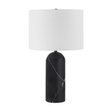 Renwil LPT1273 - Tyne 25" Tall Powder Coated Matte Black Iron Table Lamp with Drum Linen Shade