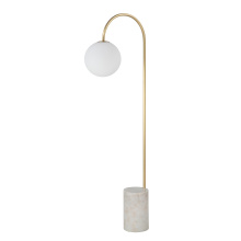 Renwil LPF3151 - Merlot 62" Tall Satin Brass Floor Lamp with Globe Glass Shade