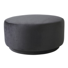 Renwil CHA089 - Colum Indoor Poly-Velvet Ottoman, Black