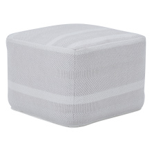 Renwil PF046 - Renaud Indoor 100% PET Pouf, Light Grey/ Ivory