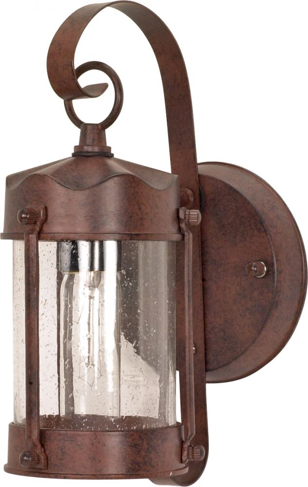 1 Light; 10-5/8 in.; Wall Lantern; Piper Lantern with Clear Seed Glass; Color retail packaging